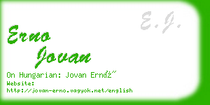 erno jovan business card